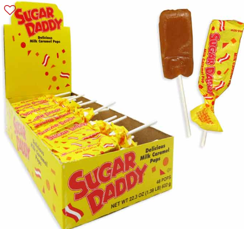 SUGAR DADDY MILK CARAMEL POP IN DISPLAY SMALL