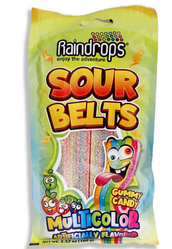 RAINDROPS SOUR BELT PEG BAG - RAINBOW