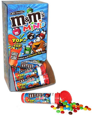 M&M MINIS MILK CHOCOLATE GRAVITY FEED TUBES