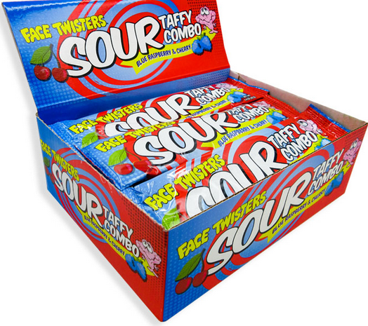 FACE TWISTERS SOUR TAFFY COMBO - BLUE RAS/CHERRY