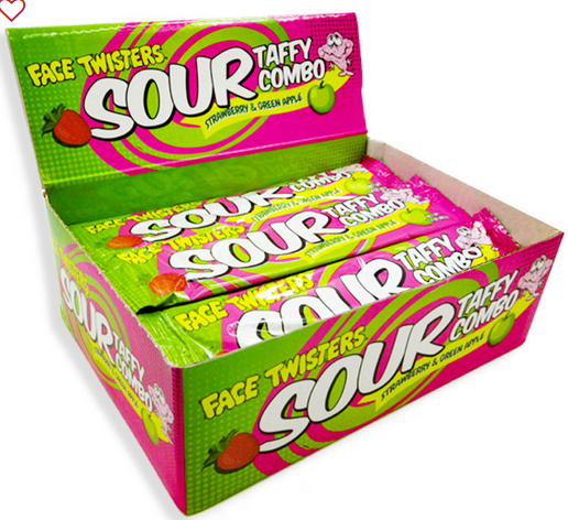 FACE TWISTERS SOUR TAFFY COMBO - STRAW/GRN APP