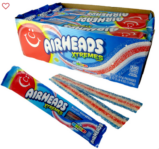AIRHEADS XTREMES SOUR BELTS - BLUEST RASPBERRY