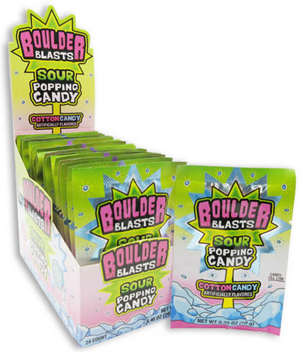 BOULDER BLASTS - SOUR POPPING CANDY - COTTON CANDY