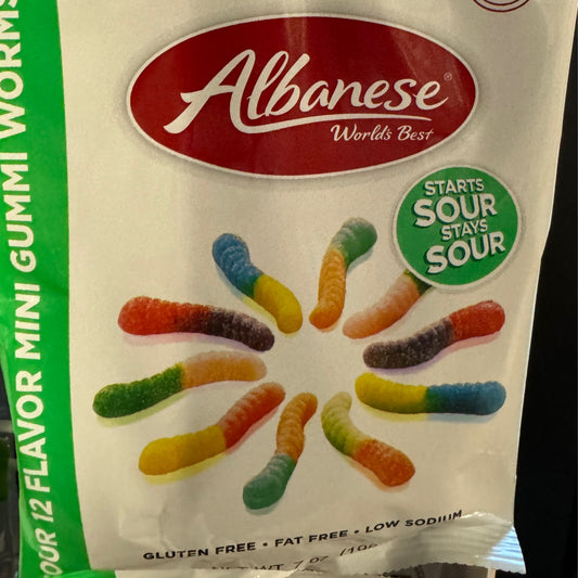 Albanese 12 Flavor Sour Gummy Worms