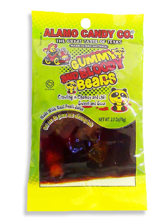 ALAMO CANDY PEG BAG GUMMY BEARS IN CHAMOY & CHILI SAUCE