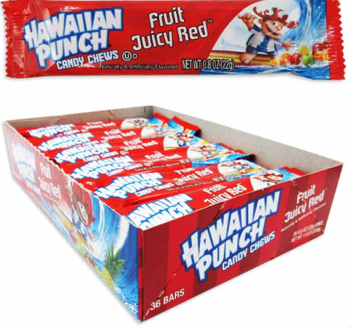 HAWAIIAN PUNCH CHEWS BAR - FRUIT JUICY RED