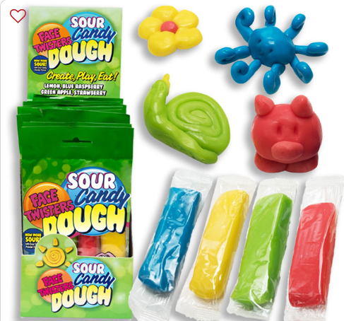 FACE TWISTERS SOUR CANDY DOUGH PEG BAG