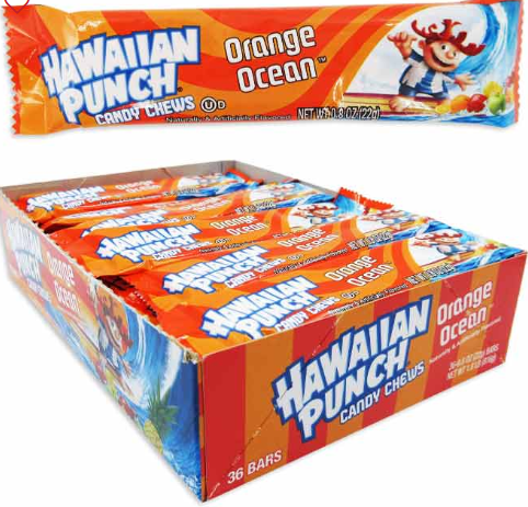 HAWAIIAN PUNCH CHEWS BAR - OCEAN ORANGE